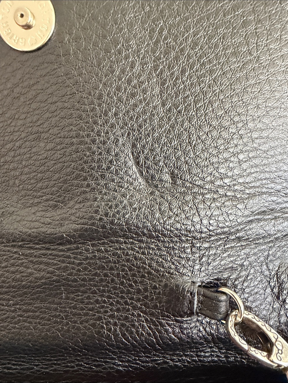 Brighton Black Leather Crossbody with Brown Strap Accent - Picture 4 of 7